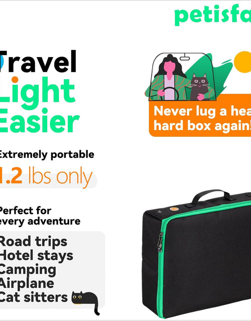 Load image into Gallery viewer, Portable Travel Litter Box for Easy Drive with Kitty and Cats. Lightweight, Sturdy, Leak-Proof, Collapsible

