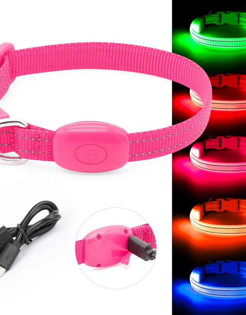 Load image into Gallery viewer, XS LED Dog Collar - Adjustable USB Rechargeable Glowing Pet Collar, Light up Collars for Small Dogs&amp; Cats
