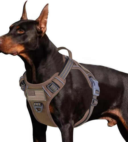 Tactical Dog Harness for Large Medium Small Dogs No Pull, Famous TIK Tok No Pull Dog Harness, Fit Smart Reflective Pet Walking Harness for Training, Adjustable Dog Vest Harness with Handle