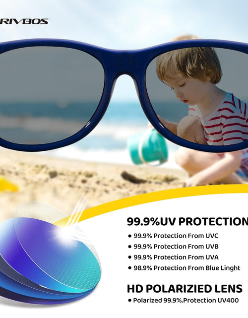 Load image into Gallery viewer, Kids Sunglasses Polarized UV Protection Flexible Rubber Glasses Shades with Strap for Boys Girls RBK004

