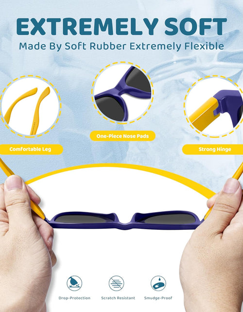 Load image into Gallery viewer, Kids Sunglasses Polarized UV Protection Flexible Rubber Glasses Shades with Strap for Boys Girls RBK004
