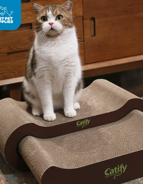 Load image into Gallery viewer, Corrugated Cardboard Cat Scratcher Refill Pads, Lounger, and Fun Interactive Scratching Boards, Claw Safe, Durable, Natural Recycled Materials, Supports Active Play - Lounger I
