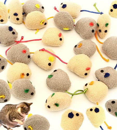 20 Pcs Cat Toys, Catnip Mice, Cat Mouse Toys, Catnip Cat Toys, Interactive Play for Cat, Puppy, Kitty, Kitten (Grey)
