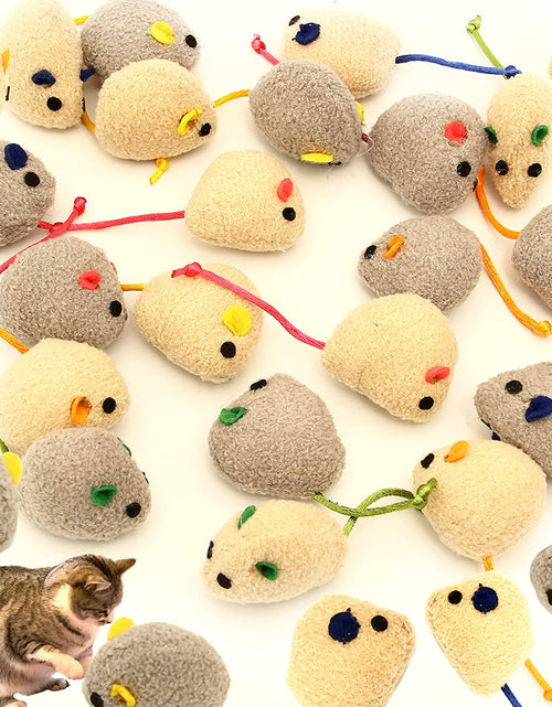 Load image into Gallery viewer, 20 Pcs Cat Toys, Catnip Mice, Cat Mouse Toys, Catnip Cat Toys, Interactive Play for Cat, Puppy, Kitty, Kitten (Grey)
