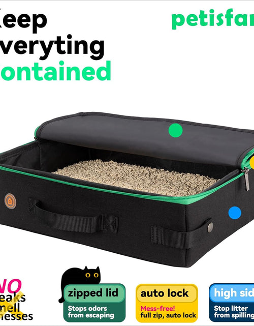 Load image into Gallery viewer, Portable Travel Litter Box for Easy Drive with Kitty and Cats. Lightweight, Sturdy, Leak-Proof, Collapsible
