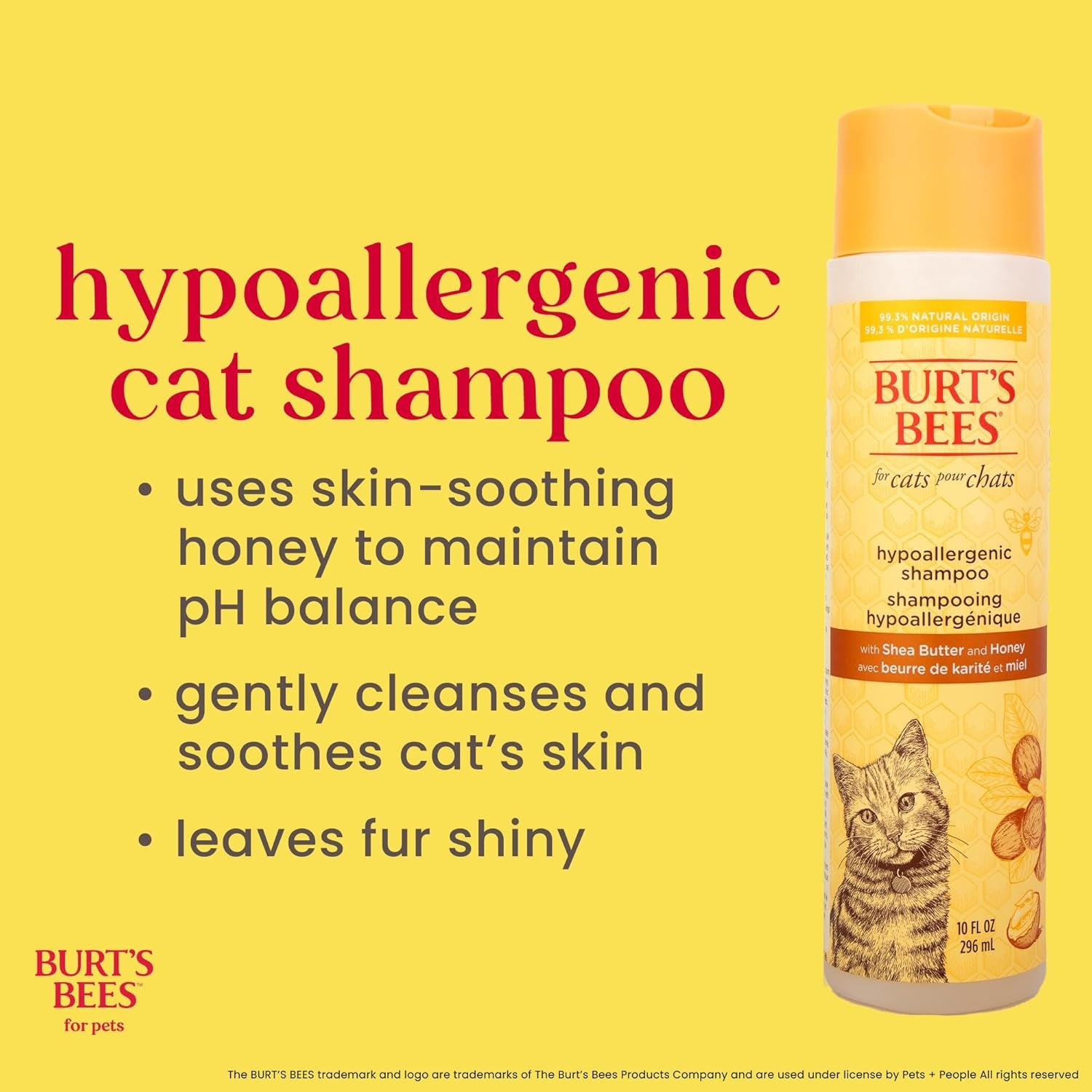 Cat Hypoallergenic Shampoo with Shea Butter & Honey | Moisturizing & Nourishing Cat Shampoo | Cruelty, Sulfate & Paraben Free, Ph Balanced for Cats - Made in USA, 10 Oz - 2 Pack