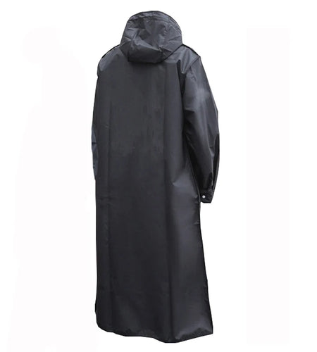 Black Fashion Adult Waterproof Long Raincoat Women Men Rain Coat Hooded for Outdoor Hiking Travel Fishing Climbing Thickened