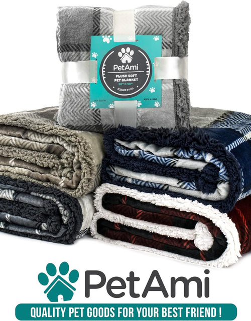 Load image into Gallery viewer, Dog Blanket for Medium Large Dogs, Pet Bed Blanket Cat Puppy Kitten, Fleece Furniture Couch Cover Protector Sofa Car, Soft Sherpa Dog Throw Plush Reversible Washable, 40X60 Checker Red
