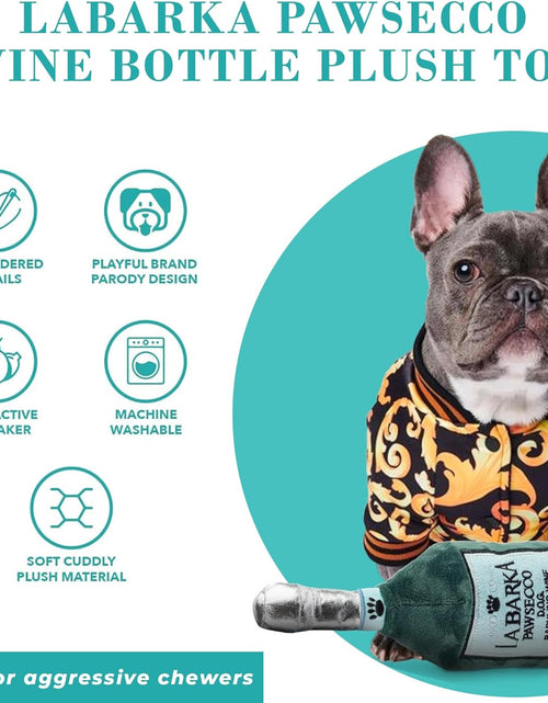Load image into Gallery viewer, Labarka Pawsecco, Plush Designer Dog Toys with Interactive Squeaker, Stimulating Pet Enrichment, Machine-Washable &amp; Safe Materials for All Breeds, One Size
