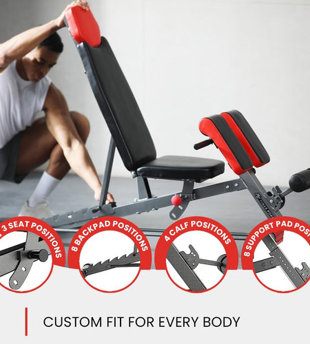 Multi-Functional FID Weight Bench for Full All-In-One Body Workout – Hyper Back Extension, Roman Chair, Adjustable Ab Sit up Bench, Incline Decline Bench, Flat Bench