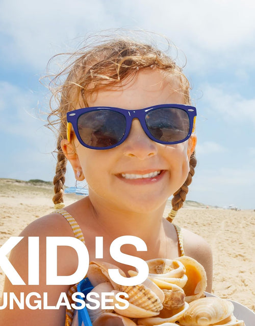 Load image into Gallery viewer, Kids Sunglasses Polarized UV Protection Flexible Rubber Glasses Shades with Strap for Boys Girls RBK004
