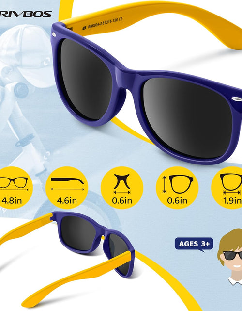 Load image into Gallery viewer, Kids Sunglasses Polarized UV Protection Flexible Rubber Glasses Shades with Strap for Boys Girls RBK004
