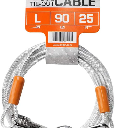 Pet Reflective Tie Out Cable for Large Dog up to 90 Pound, 25 Feet