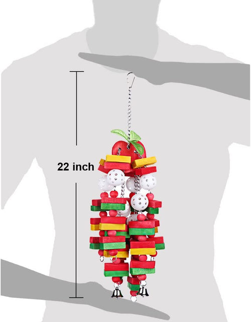 Load image into Gallery viewer, Bird Chewing Toy Large Medium Parrot Cage Bite Toys African Grey Macaws Cockatoos Eclectus Amazon (Apple-22Inch)
