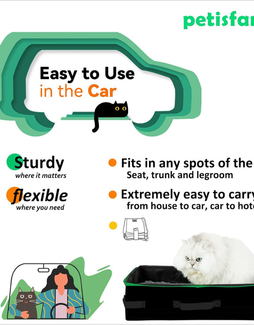 Load image into Gallery viewer, Portable Travel Litter Box for Easy Drive with Kitty and Cats. Lightweight, Sturdy, Leak-Proof, Collapsible
