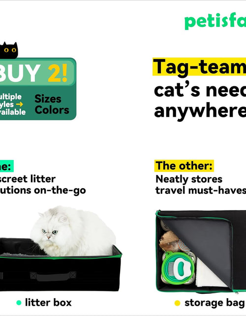 Load image into Gallery viewer, Portable Travel Litter Box for Easy Drive with Kitty and Cats. Lightweight, Sturdy, Leak-Proof, Collapsible
