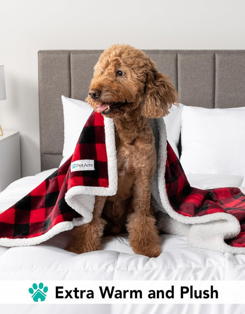 Load image into Gallery viewer, Dog Blanket for Medium Large Dogs, Pet Bed Blanket Cat Puppy Kitten, Fleece Furniture Couch Cover Protector Sofa Car, Soft Sherpa Dog Throw Plush Reversible Washable, 40X60 Checker Red
